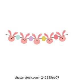 Garland for Easter celebration on white background