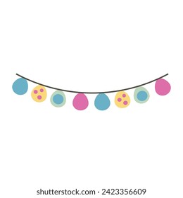 Garland for Easter celebration on white background