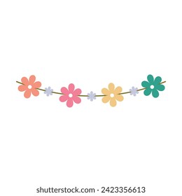 Garland for Easter celebration on white background