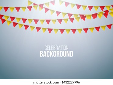 Garland flag. Celebration background for party, carnival, birthday or presentation. Vector illustration.