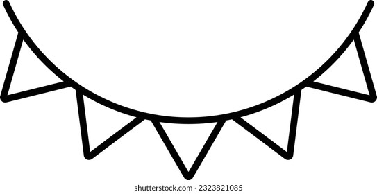 garland flag decor decoration celebration Outline