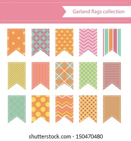 garland flags collection. vector illustration