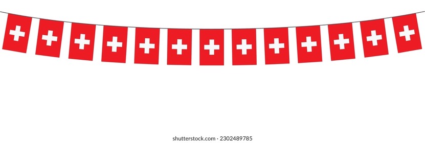 Garland with flags in the colors of Switzerland