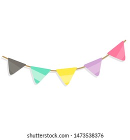 Garland of flags. Decoration for the holiday. Isolated vector