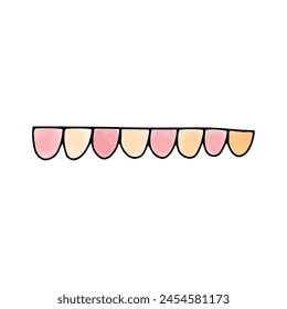 Garland with flags. Watercolor doodle element. Vector illustration.