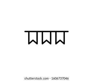 Garland flat icon. Thin line signs for design logo, visit card, etc. Single high-quality outline symbol for web design or mobile app. Garland outline pictogram.