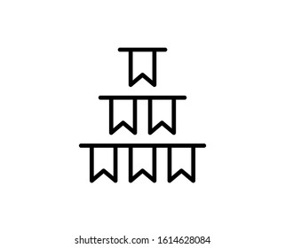 Garland flat icon. Thin line signs for design logo, visit card, etc. Single high-quality outline symbol for web design or mobile app. Garland outline pictogram.