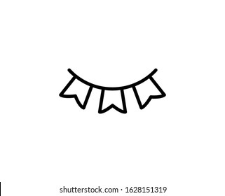 Garland flat icon. Thin line signs for design logo, visit card, etc. Single high-quality outline symbol for web design or mobile app. Garland outline pictogram.