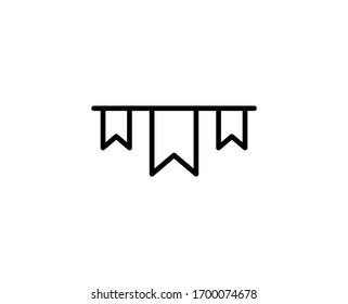 Garland flat icon. Thin line signs for design logo, visit card, etc. Single high-quality outline symbol for web design or mobile app. Garland outline pictogram.