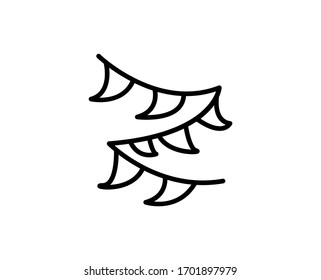 Garland flat icon. Thin line signs for design logo, visit card, etc. Single high-quality outline symbol for web design or mobile app. Garland outline pictogram.