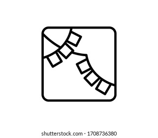 Garland flat icon. Thin line signs for design logo, visit card, etc. Single high-quality outline symbol for web design or mobile app. Garland outline pictogram.