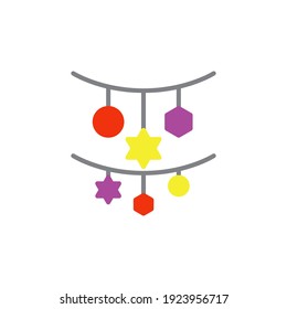 garland flat Icon.carnival and tool vector illustration on white background