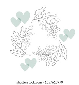 garland with flowers and leafs isolated icon