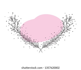 garland with flowers and leafs isolated icon