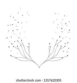 garland with flowers and leafs isolated icon