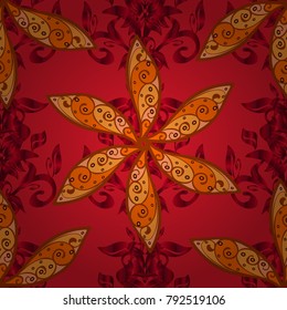 Garland of flowers. Pattern, seamless, floral border. Vintage old background. Beautiful bright rough cloth, canvas. Vector illustration. Golden curls, shiny tracery weave.