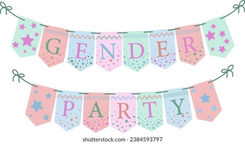 garland of gender reveal party