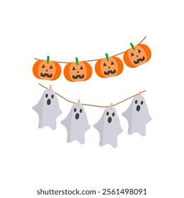 Garland, Halloween Vector Illustration, Isolated