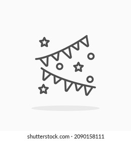 Garland icon. Editable Stroke and pixel perfect. Outline style. Vector illustration. Enjoy this icon for your project.