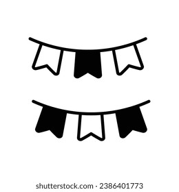 Icono de Garland aísla la ilustración del material del vector de fondo blanco.
