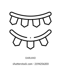 garland icon. Linear style sign isolated on white background. Vector illustration