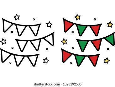 Garland icon on white background, vector illustration