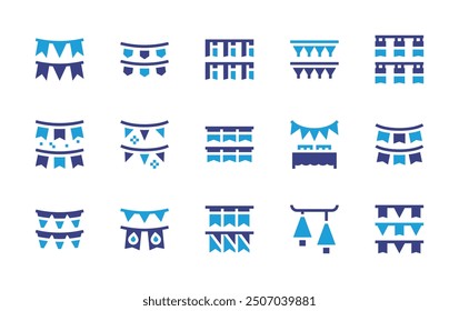 Garland icon set. Duotone color. Vector illustration. Containing garlands, garland, christmasdecoration, table.