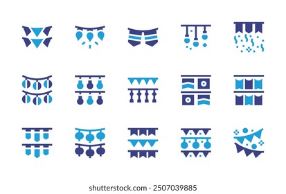 Garland icon set. Duotone color. Vector illustration. Containing garland, garlands, lights, fair.