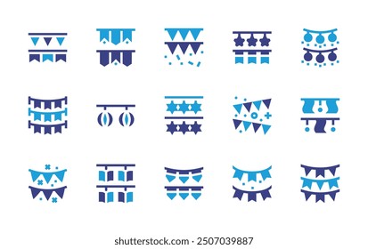Garland icon set. Duotone color. Vector illustration. Containing garland, christmas, lights.