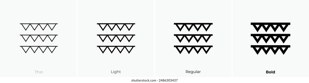 garland icon. Thin, Light Regular And Bold style design isolated on white background