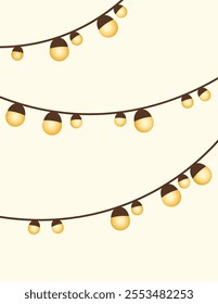 Garland illuminate lightbulbs. Vector realistic glowing colorful christmas lights. National lights day. Vector colorful holiday Christmas New Year.