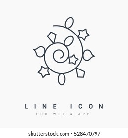 garland isolated minimal icon. garland graph line vector icon for websites and mobile minimalistic flat design. 
