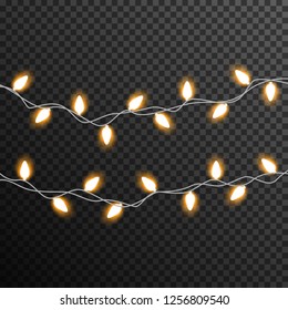 Garland Light bulp decoration vector transparent