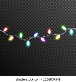 Garland Light bulp decoration vector transparent