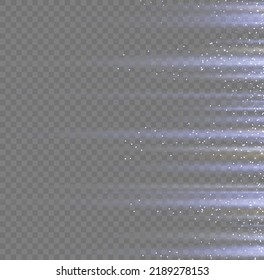 Garland lights blue glitter hanging horizontal lines holiday background. Dust rain falls down. Shiny sparkle tinsels celebration design. Blue garlands glitter with light effect. Vector illustration