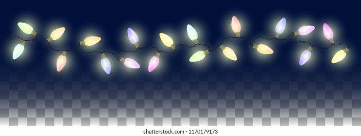garland lights. Glowing christmas lights. luminous garland. Vector illustration. Eps 10.