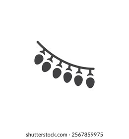 Garland lights vector icon. filled flat sign for mobile concept and web design. Hanging Lights glyph icon. Symbol, logo illustration. Vector graphics