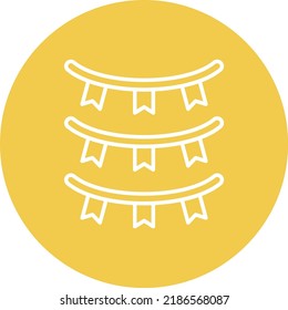 Garland line circle icon vector image. Can also be used for web apps, mobile apps and print media.