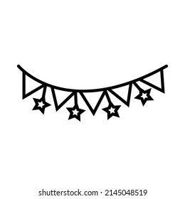 Garland linear icon with white background