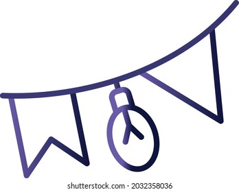 Garland Linear Line Gradient Vector Icon Design