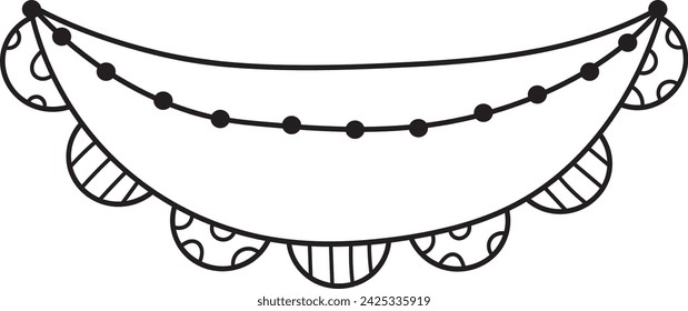 Garland Lined Doodle Vector Illustration