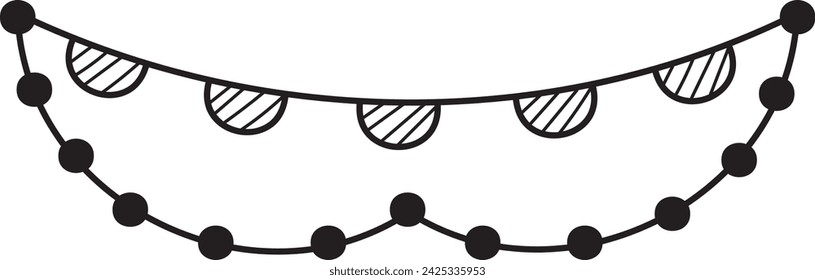 Garland Lined Doodle Vector Illustration