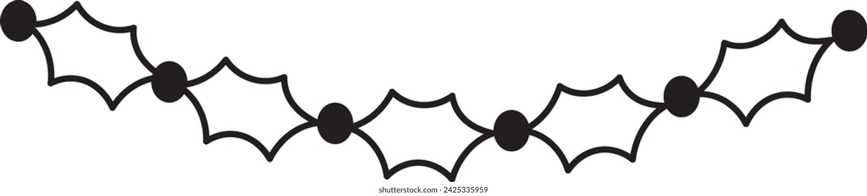 Garland Lined Doodle Vector Illustration
