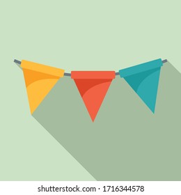 Garland mexican decoration icon. Flat illustration of garland mexican decoration vector icon for web design