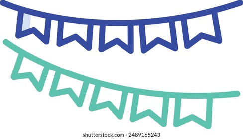 garland outline color vector illustration