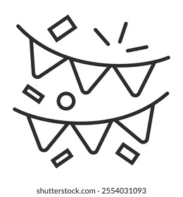 Garland outline icon, editable vector illustration and transparent graphic element. Isolated on white background