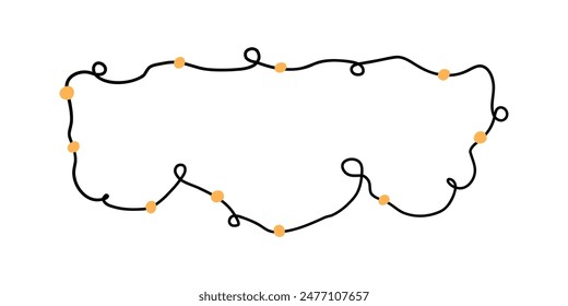 The garland is painted by hand. Holiday, party, coziness, frame. Vector illustration in flat style.