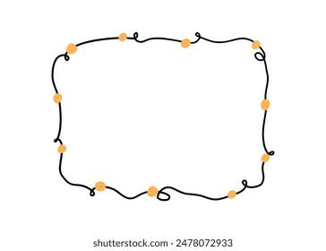 The garland is painted by hand. Holiday, party, coziness, frame. Vector illustration in flat style.