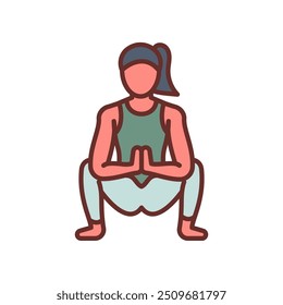 Garland Pose Filled Icons , Vector illustration