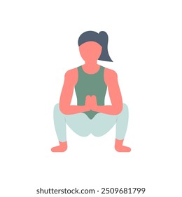 Garland Pose Flat Icons, Vector illustration